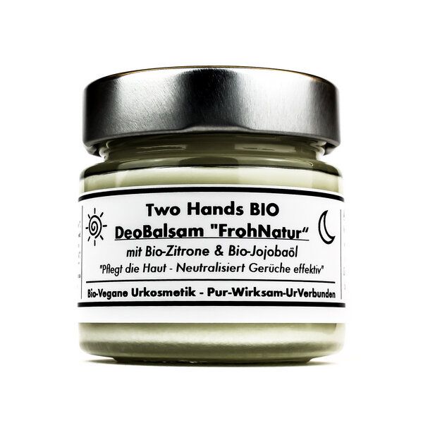 Two Hands BIO Deo Balsam „FrohNatur“ mit Bio-Zitronenöl & Bio-Jojobaöl - Bio Vegan von Two Hands BIO