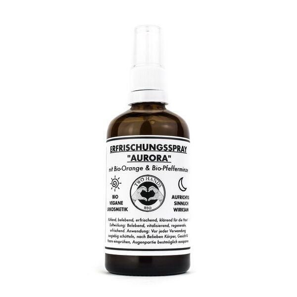 Two Hands BIO Erfrischungsspray „Aurora“ - mit Bio-Orange & Bio-Pfefferminze - Alkoholfrei - Bio Vegan von Two Hands BIO