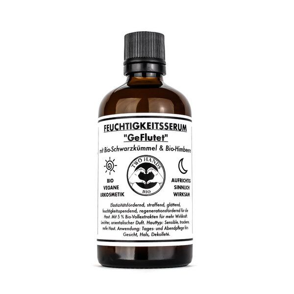 Two Hands BIO Feuchtigkeitsserum „GeFlutet“ mit Bio-Schwarzkümmel & Bio-Himbeere - Bio-Vegan von Two Hands BIO