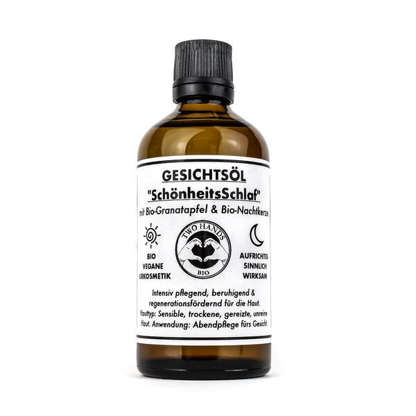 Two Hands BIO Gesichtsöl „SchönheitsSchlaf“ mit Bio-Granatapfelkernöl & Bio-Nachtkerzenöl von Two Hands BIO