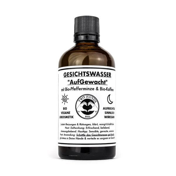 Two Hands BIO Gesichtswasser „AufGewacht“ mit Bio-Pfefferminze & Bio-Kaffee - Bio Vegan von Two Hands BIO