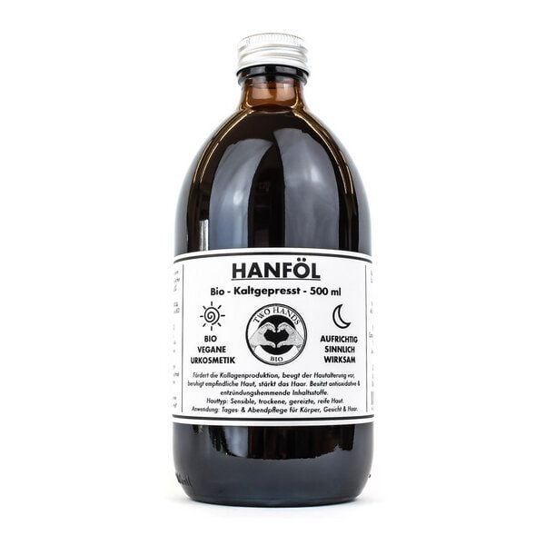Two Hands BIO Hanföl - Bio - Vegan - Kaltgepresst - 500 ml Two Hands BIO Hanföl - Bio - Vegan - Kaltgepresst - 500 ml von Two Hands BIO