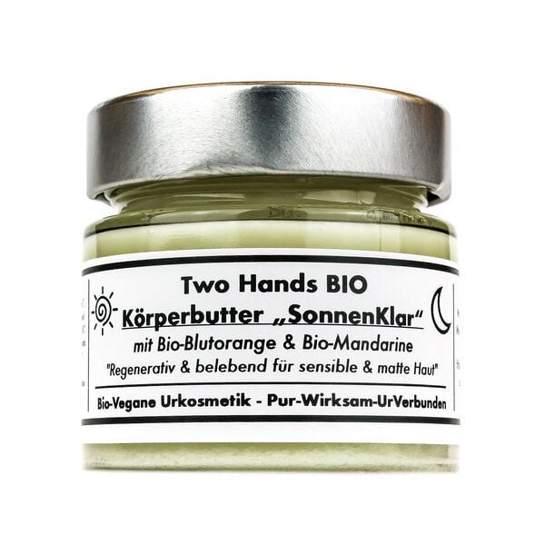 Two Hands BIO Körperbutter „SonnenKlar“ mit Bio-Blutorange & Bio-Mandarine - für Gesicht & Körper - Bio Vegan Two Hands BIO Körperbutter „SonnenKlar“ mit Bio-Blutorange & Bio-Mandarine - für Gesicht & Körper - Bio Vegan von Two Hands BIO