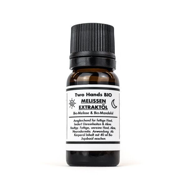 Two Hands BIO Melissenextraktöl mit Bio-Melisse & Bio-Mandelöl - 2,5 % Extrakt - Bio Vegan von Two Hands BIO
