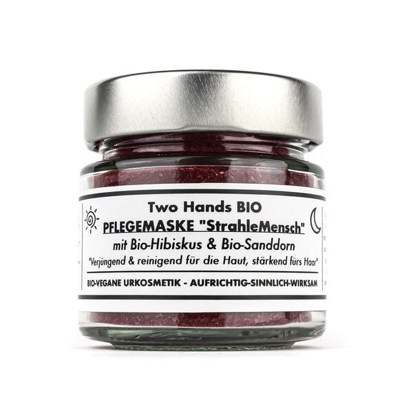 Two Hands BIO Pflegemaske „StrahleMensch“ mit Bio-Hibiskus & Bio-Sanddorn - Bio-Vegan von Two Hands BIO