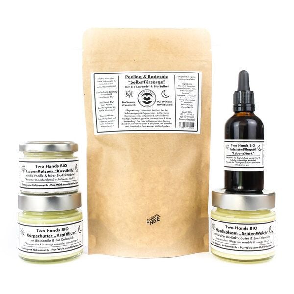 Two Hands BIO Pflegeset für gereizte Haut & Neurodermitis "InDieStille" - Bio-Vegane Urkosmetik von Two Hands BIO