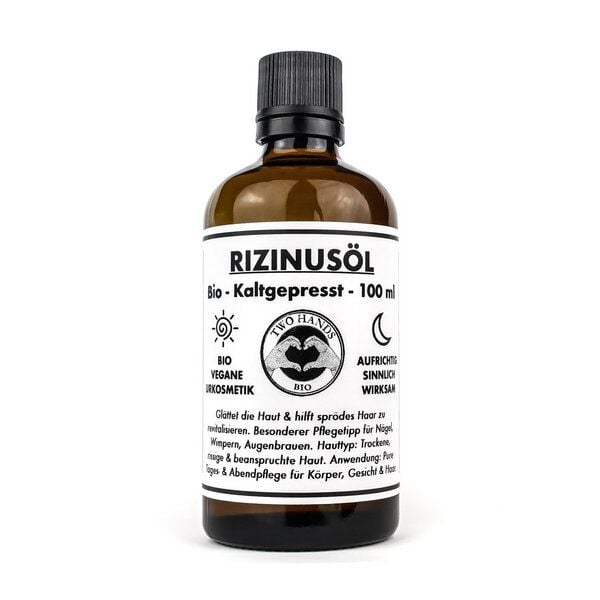 Two Hands BIO Rizinusöl - Bio - Vegan - Kaltgepresst - 100 ml von Two Hands BIO