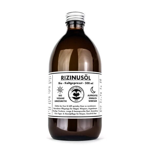 Two Hands BIO Rizinusöl - Bio - Vegan - Kaltgepresst - 500 ml von Two Hands BIO