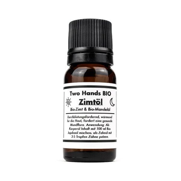 Two Hands BIO Zimtöl mit Bio-Zimt & Bio-Mandelöl - 2,5% Extrakt - Bio Vegan von Two Hands BIO