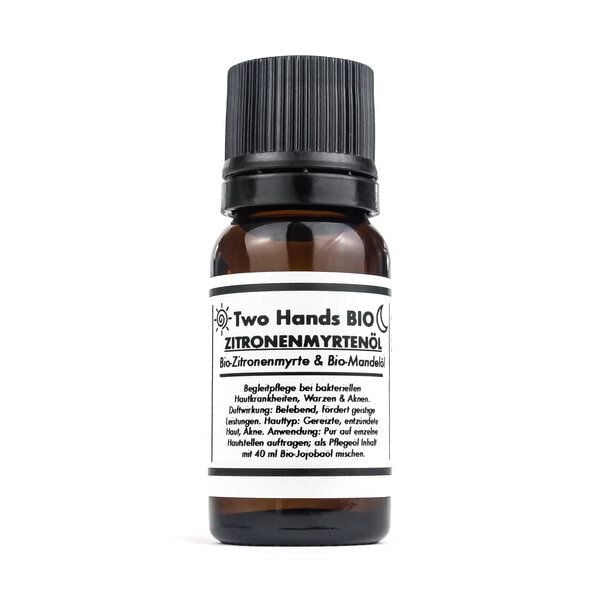 Two Hands BIO Zitronenmyrtenöl mit Bio-Zitronenmyrte & Bio-Mandelöl - 2,5 % Extrakt - Bio Vegan von Two Hands BIO