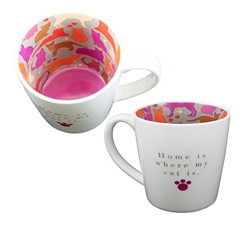 Mug ~ Ceramic Tea/Coffee ~ Inside Out Mug ~ HOME IS WHERE MY CAT IS... by Two Up Two Down von Two Up Two Down