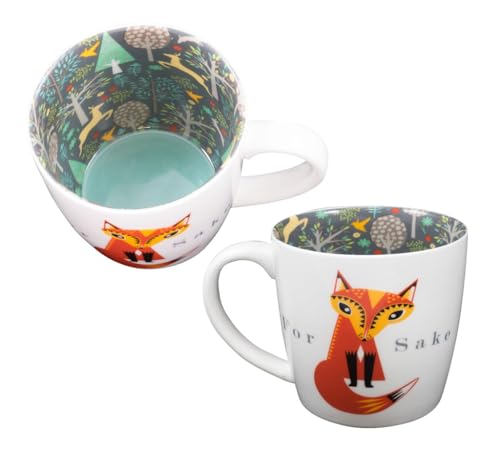 Two Up Two Down Tasse ~ Keramik Tee/Kaffee ~ Inside Out Mug – For 'Fox' Sake von Two Up Two Down