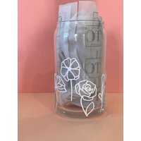 Blumen Bierdose Im Stil Kaffeetasse | Vereiste Blumentasse Großer Bierbecher Becher Teetasse von TwoCheeksCreations