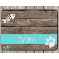 Personalisierte Haustier Tischset. Haustier-Zubehör Haustier-Napf-Matte, Katzen-Tischset, Katzenschüssel-Matte, Personalisierte Haustier-Matte von TwoDandelionsDesigns