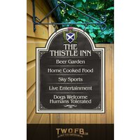 Distel Inn Personalisiertes Premium-Metall Traditionelles Haus-Bar-Zeichen/Haus-Pub-Zeichen Haus-Mann-Höhlen-Zeichen Schwingendes Zeichen von TwoFatBlokes