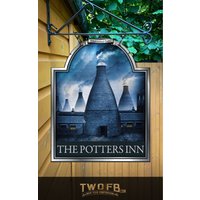 Potters Inn Personalisiertes Premium-Metall Traditionelles Haus-Bar-Zeichen/Haus-Pub-Zeichen Haus-Mann-Höhlen-Zeichen Swinging-Zeichen von TwoFatBlokes