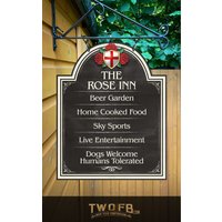 Rose Inn Personalisiertes Premium-Metall Traditionelles Haus-Bar-Zeichen/Haus-Pub-Zeichen Haus-Mann-Höhlen-Zeichen Swinging-Zeichen von TwoFatBlokes