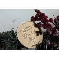 Luxus Spiegel Acryl Last Christmas Als Mr & Fräulein Personalisierte Ornament Spielerei Dekoration von TwoLittleHeartsUK