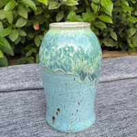 Handgemachte Keramik Vase, Gesprenkelt Blau von TwoPeasinaPottery