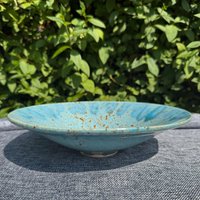 Handgemachte Keramikschale, Blau, Gesprenkelt, Display Schüssel, Obstschale von TwoPeasinaPottery