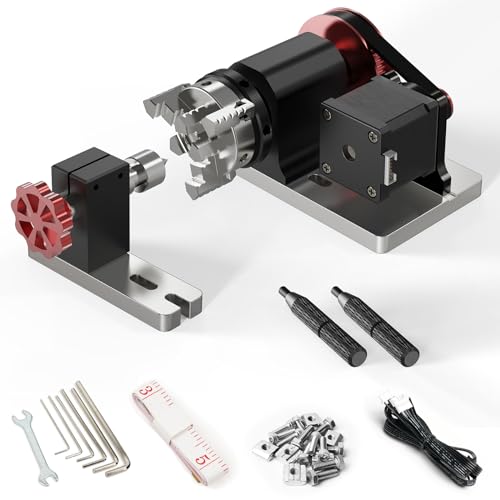 Twotrees CNC-Drehmodul-Kit für TTC450, TTC450 Pro, Lasergravierer Y-Achsen-Drehwalze mit 360°-Drehung zum Lasergravieren von zylindrischen Objekten, Dosen, Drehachsen-Drehkit von Twotrees