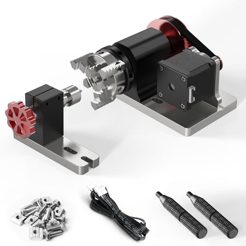 Twotrees Rotationsmodul Kit 4 Achsen CNC für TTC450 TTC450 Pro Graviermaschine Rotationsachsenhalter 4 mm - 60 mm Spanndurchmesser 4:1 Spannfutter von Twotrees