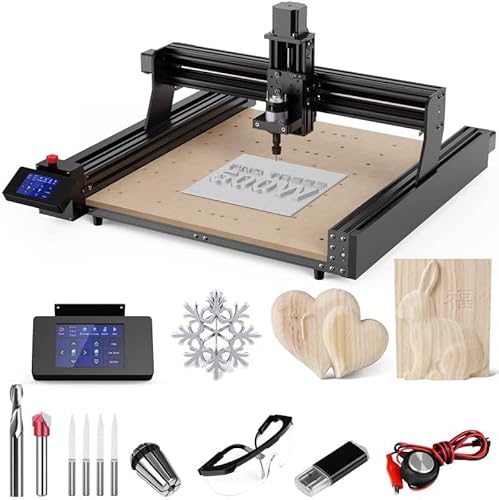 Twotrees TTC 450 CNC Fräsmaschine, CNC Holzfräser 3-Achsen-Metallfräsmaschine, Graviermaschine zum Gravieren von Holz, Acryl, MDF, PCB-Kunststoffen, Arbeitsbereich 460x460x80mm von Twotrees
