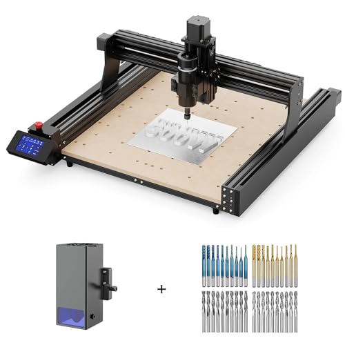 Twotrees TTC450 500W CNC 3-Achsen Fräsmaschine zum Gravieren Schneiden von MDF und Massivholz, mit 20W LaserModul Schaftfräser 40 Stück von Twotrees