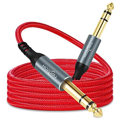 Twozoh Klinkenkabel 6,3 3M, Geflochten Gitarrenkabel 6,35mm auf 6,35mm TRS Kabel (Profesional/Hifi) von Twozoh