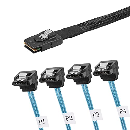 Twozoh Internal Mini SAS auf SATA Kabel 0,5M, Mini-SAS 36 Pin SFF-8087 Stecker auf 4 SATA 7 Pin 90 Grad Buchse Forward Breakout Kabel Twozoh Internal Mini SAS auf SATA Kabel 0,5M, Mini-SAS 36 Pin SFF-8087 Stecker auf 4 SATA 7 Pin 90 Grad Buchse Forward Breakout Kabel von Twozoh