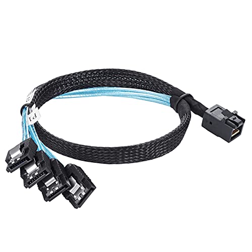 Twozoh Internes HD Mini SAS SFF-8643 Host auf 4 X SATA 7 Pin Target-Festplatte 6Gbit/s Datenserver Raid Kabel, SFF-8643 für Controller 4 SATA Connect to Hard Drive 0,5M von Twozoh