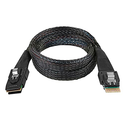 Twozoh SFF-8654 auf SFF-8087, Mini SAS 4.0 SFF-8654 4i 38 Pin Host auf Mini SAS 4i SFF-8087 36 Pin Zielkabel 0,5M von Twozoh