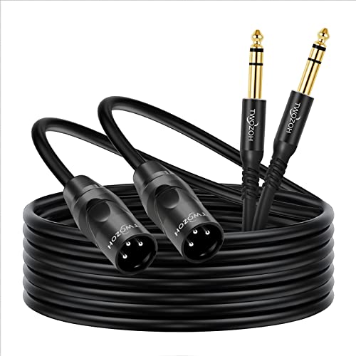 Twozoh XLR auf Klinke 6,3 5M 2 Stück, XLR Stecker auf TRS 6,35 mm Stereo Gitarrenkabel (Profesional/Hifi) von Twozoh