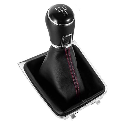 Twxxws Auto-Schalthebelkopf Für VW Für Golf 7 MK7 2013 2014 2015 2016 2017 2018 5 6 Geschwindigkeit Leder Schaltknauf Hebel Staub Boot Abdeckung Manuelle Schaltknäufe(5 Speed Suit) von Twxxws