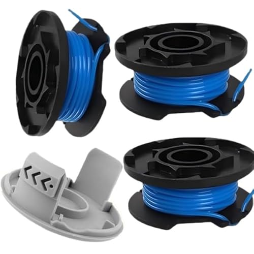Txdzking 3 x Trimmerspulenschnur, 1 Spulenabdeckung, kompatibel mit Ryobi One+ AC14RL3A RAC124 OLT1832 RLT183215 RLT2925 RLT1825M13, Ersatz für Ryobi 18 V 24 V 40 V schnurlose Trimmerspule Draht Txdzking 3 x Trimmerspulenschnur, 1 Spulenabdeckung, kompatibel mit Ryobi One+ AC14RL3A RAC124 OLT1832 RLT183215 RLT2925 RLT1825M13, Ersatz für Ryobi 18 V 24 V 40 V schnurlose Trimmerspule Draht von Txdzking