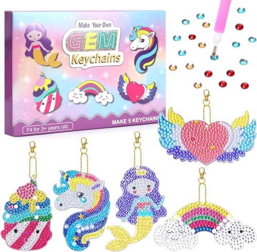 Txeouse Basteln Mädchen 6 7 8 9 10 11 12 Jahre, Bastelset Kinder ab 6 Jahre Diamond Painting Kinder Geschenke für Mädchen 5D-Diamant-Malen nach Zahlen Kunstsets Diy Bastelset Kinder von Txeouse