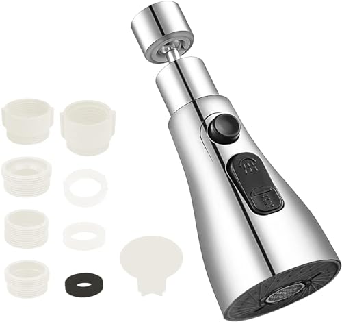 Wasserhahn Aufsatz Küche, 360° Drehbare Perlatoren für Wasserhähne, Multifunktionaler Brausekopf für Küchenarmatur, Txeouse Wasserhahn Verlängerung Mit 3 Wasserabgabemodi für Küche/Bad Hahn Wasserhahn Aufsatz Küche, 360° Drehbare Perlatoren für Wasserhähne, Multifunktionaler Brausekopf für Küchenarmatur, Txeouse Wasserhahn Verlängerung Mit 3 Wasserabgabemodi für Küche/Bad Hahn von Txeouse