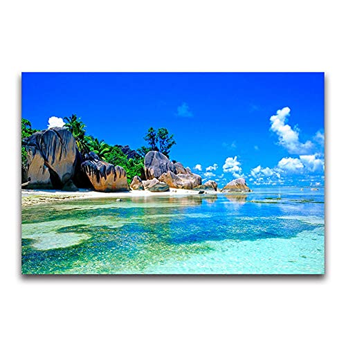Txier 5D Diamant Painting Bilder Full Groß,Himmel Wolken Meer DIY Diamond Painting Set Malen nach Zahlen,Crystal Strass Stickerei Kreuzstich Malerei Kunsthandwerk für Home Wall Décor 70x100cm/28x40in von Txier