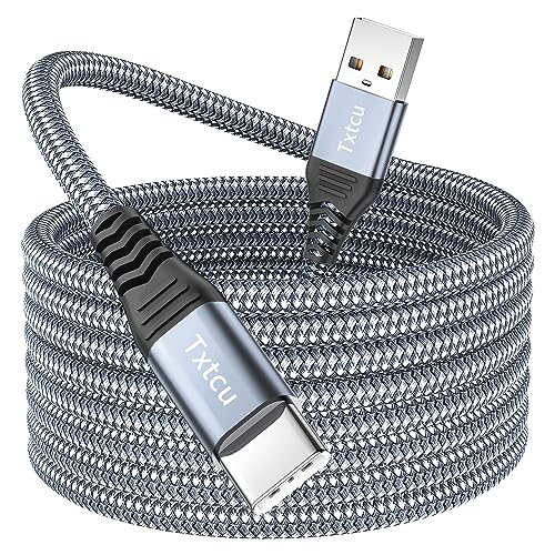 Txtcu USB C Kable 7M, Extra Lang USB C Ladekabel Nylon PS5 Controller Ladekabel USB Typ C Kable für Samsung Galaxy S22/S21/S20,Note 10 9 8,PS5,LG V30 V20 G6 G5,Moto,Huawei P30 Mate30,Sony Xperia XZ von Txtcu