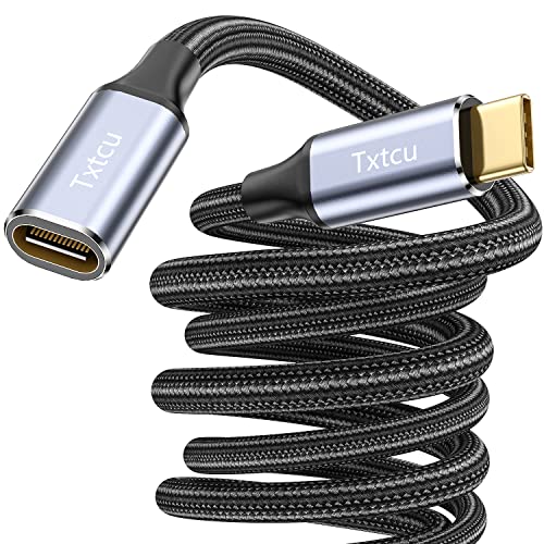 Txtcu USB C Verlängerungs Kabel 0.5M, USB Typ C 3.2 Stecker auf Buchse Verlängerungskabel 10Gpbs/100W und 4K@60Hz kompatibel mit MacBook Pro/Air,iPad Pro 2021,XPS 15,Samsung S23/S22/S21/S20 Steam Deck von Txtcu