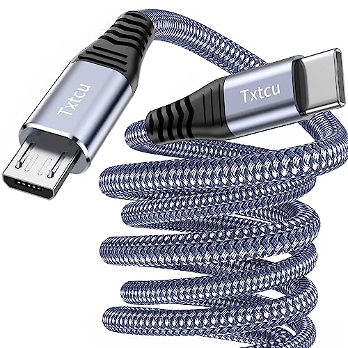 Txtcu USB C auf Micro USB Kabel 0.3M, USB Typ C auf Micro Kabel Nylon geflochtene USB C zu Micro Ladegerät Kabel Android Ladekabel Dast Sync Kompatibel für Samsung Galaxy S7/S5/J3/J5/J7, von Txtcu
