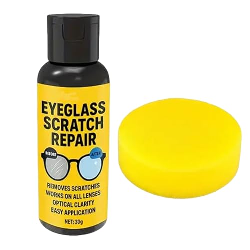 TyCylKu Brillen Kratzer Entferner Glas, 30g Brillengläser Entfernung Kratzern Spray, Linsen Kratzer Entferner Spray Brillenglas Kratzern Reparatur Lösung, Politur Für Kamera Spiegel Autoscheibe Herd von TyCylKu