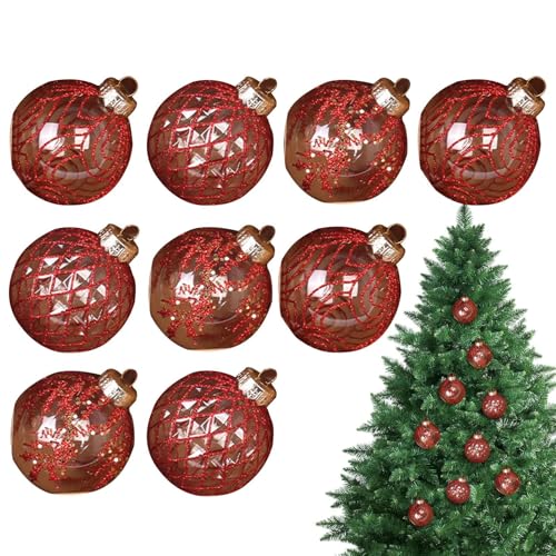 TyCylKu Christbaumkugeln Zersicherungsfrei 9 Stück | Weihnachtskugelset | PET lackierte Glaskugeln 8 cm Deko für Winterfestliche Partys Innenbereich Fenster TyCylKu Christbaumkugeln Zersicherungsfrei 9 Stück | Weihnachtskugelset | PET lackierte Glaskugeln 8 cm Deko für Winterfestliche Partys Innenbereich Fenster von TyCylKu
