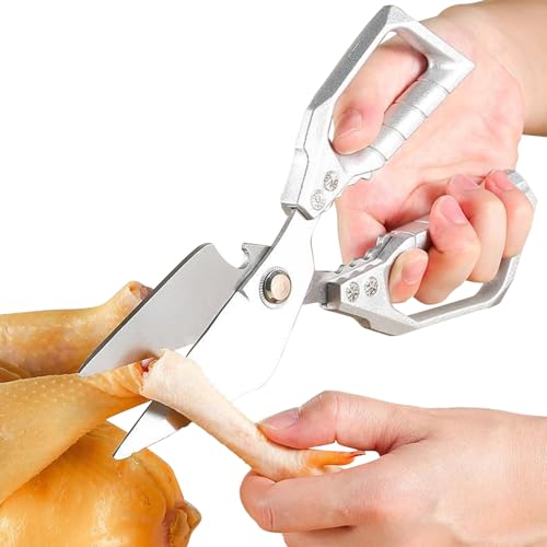 TyCylKu Küchen Fleischschere,Edelstahl Küchenschere Mit Flaschenöffner Funktion | Küchenschere, Praktisches Kochzubehör Für Knochen Schneiden Und Schalen Knacken Bei Meeresfrüchten Und Hühnchen von TyCylKu