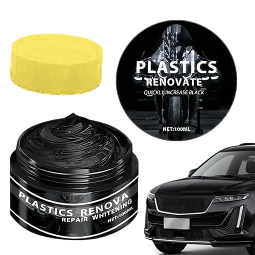 TyCylKu Kunststoff Färber Schwarz, Auto Kunststoffteile Renovierer Schwarz, Auto Kratzer Reparaturwachs, Schwarze Kunststoffpflege | Auto-Innenraumpflege,100ML UV-Schutz Gummipflege Boot Polster Leder TyCylKu Kunststoff Färber Schwarz, Auto Kunststoffteile Renovierer Schwarz, Auto Kratzer Reparaturwachs, Schwarze Kunststoffpflege | Auto-Innenraumpflege,100ML UV-Schutz Gummipflege Boot Polster Leder von TyCylKu