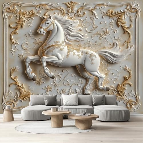 Barock Weißes Pferd Tapeten Schlafzimmer Fototapete 3D Effekt Pferde Tapete Kinderzimmer Möbelfolie Selbstklebend Modern Luxus Vliestapete Küchentapete Abwaschbar Wandtapete Wohnzimmer 400x280 cm Barock Weißes Pferd Tapeten Schlafzimmer Fototapete 3D Effekt Pferde Tapete Kinderzimmer Möbelfolie Selbstklebend Modern Luxus Vliestapete Küchentapete Abwaschbar Wandtapete Wohnzimmer 400x280 cm von Tyafsgvqo