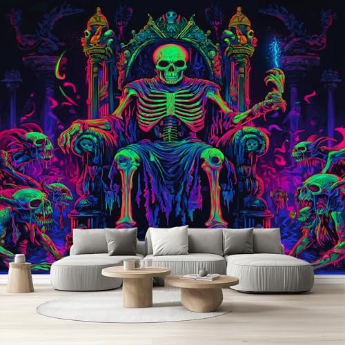 Fototapete Neon Skelett Selbstklebende Tapete Schädel Sensenmann Vliestapete Kinderzimmer Totenkopf Halloween Tapete Wohnzimmer Wandfolie Selbstklebend Abwaschbar Schlafzimmer Küche 290x432 cm Fototapete Neon Skelett Selbstklebende Tapete Schädel Sensenmann Vliestapete Kinderzimmer Totenkopf Halloween Tapete Wohnzimmer Wandfolie Selbstklebend Abwaschbar Schlafzimmer Küche 290x432 cm von Tyafsgvqo