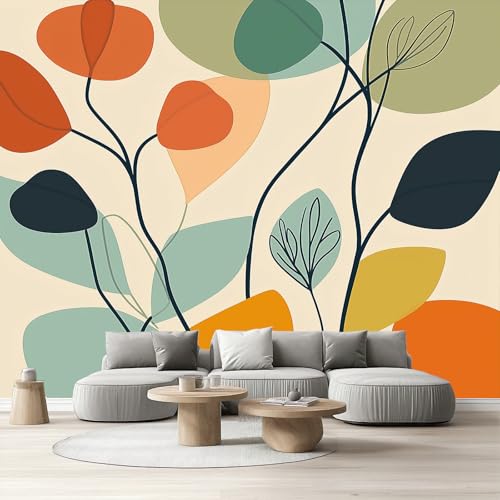 Fototapete Wohnzimmer Abstrakte Botanisch Vliestapete Bunt Pflanzen Blätter Wandfolie Selbstklebend Abwaschbar Mid Century Modern Tapete Schlafzimmer Kinderzimmer Wandtapete Küche Wasserfest 250x370cm Fototapete Wohnzimmer Abstrakte Botanisch Vliestapete Bunt Pflanzen Blätter Wandfolie Selbstklebend Abwaschbar Mid Century Modern Tapete Schlafzimmer Kinderzimmer Wandtapete Küche Wasserfest 250x370cm von Tyafsgvqo