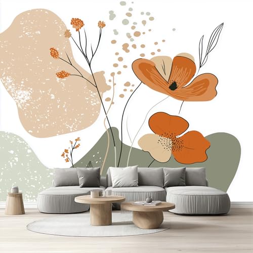 Fototapete Wohnzimmer Botanisch Blumen Vliestapete Boho Abstrakte Pflanzen Wandfolie Selbstklebend Modern Minimalistisch Tapete Schlafzimmer Kinderzimmer Wandtapete Küche Wasserfest 250x370 cm von Tyafsgvqo