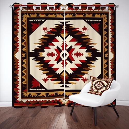 Geometrisch Navajo Vorhang mit Ösen 2er Set, Südwestliche Azteken Gardinen Wohnzimmer 225x70 cm, Native Tribal Ethnisch Verdunkelungsvorhange Blickdicht Thermo Kälteschutz Curtains Schlafzimmer Geometrisch Navajo Vorhang mit Ösen 2er Set, Südwestliche Azteken Gardinen Wohnzimmer 225x70 cm, Native Tribal Ethnisch Verdunkelungsvorhange Blickdicht Thermo Kälteschutz Curtains Schlafzimmer von Tyafsgvqo